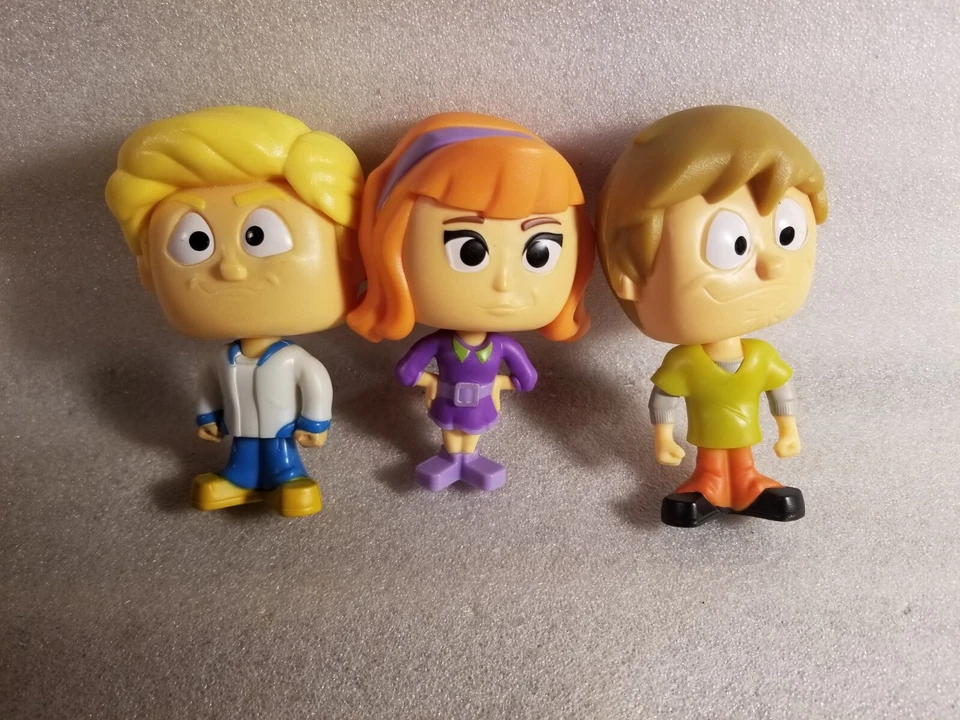 3 件套麦当劳快乐餐玩具 Scooby-Doo Shaggy、Daphne 和 Fred Booble — 第 1/1 张图片