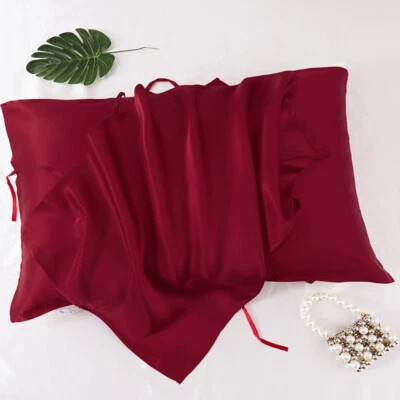 Juego de funda de almohada de seda pura de 2 piezas 100 % seda morera funda de almohada refrigeración Foto 1 de 4