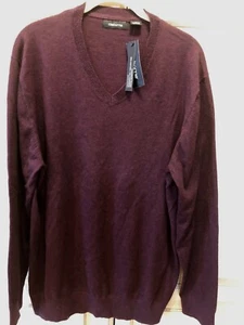 Claiborne Mens Pullover Sweater XL  NWT Cashmere Blend Purple washable Gift idea - Picture 1 of 10