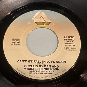 Phyllis Hyman and Michael Henderson: Can't We Fall In Love Again 45 - Soul - Picture 1 of 2