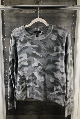Suéter de cachemir para mujer Aqua Cashmere camuflaje estampado cachemir talla S Foto 1 de 4