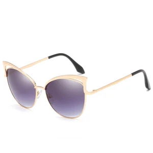 High Quality Cat's Eyes Glasses Women's Sunglasses Silver Gold Plating Fashion - Picture 1 of 17