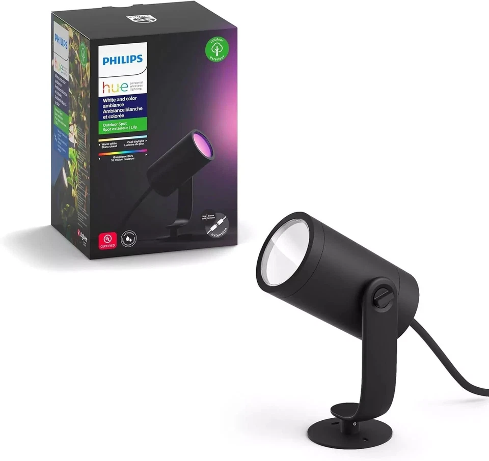 Philips Hue Outdoor Spot Lily Extension Schwarz 8W 600lm Verlängerungskit OVP - Bild 1 von 1