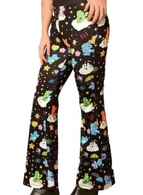 Leggings acampanados Care Bears gráficos Kawaii dibujos animados - negros multicolores Foto 1 de 4