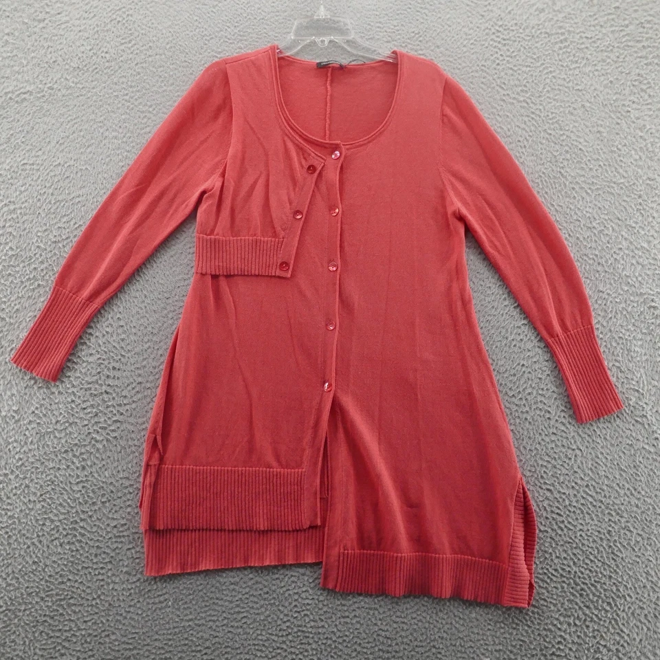 Cárdigan Suéter Stella Carakasi Asimétrico Grande Rojo Coral Mujer Cáñamo Largo Foto 1 de 4