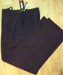 WOMENS BRIGGS NEW YORK BLACK PINSTRIPE 30X29 STRETCH DRESS PANTS SLACKS SIZE 10 - Picture 1 of 6