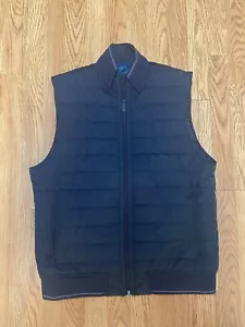 Perry Ellis Mens Large Black Full Zip Puffer Vest Zipper Pockets - Picture 1 of 7