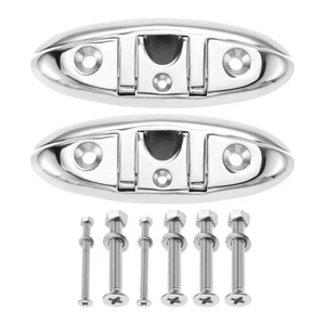 2PCS 316 Stainless Steel Marine Boat Dock Folding Cleat 6 inch Flip-up Cleat - Picture 1 of 11
