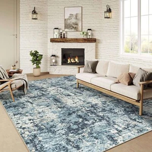 6x9 Bedroom Machine Washable Rugs Gray Large Area Rug 3D Textured Rug Abstrac... - Picture 1 of 9