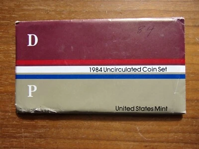 1984 P&D Mint Set Brilliant Uncirculated US with Envelope & COA (10 Coin Set) - Image 1 of 3