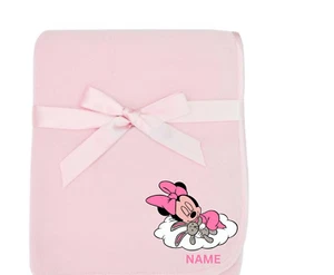Handmade Personalized Cute Minnie Mouse Soft Fleece Baby Blanket 30 x 30 Pink Or - Picture 1 of 4