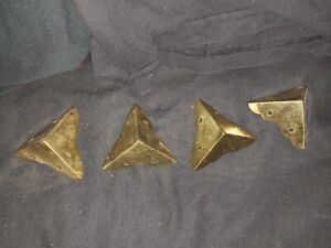 Excellent Looking Four Brass Corners Or 'Feet" For Furniture Chest Or Dresser