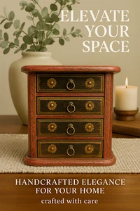 Vintage Handmade Pink Wooden Drawer Box –Distressed Finish Removable Drawers 133 - Picture 1 of 9