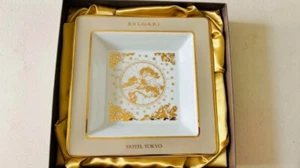BVLGARI HOTEL & RESORTS × Richard Ginori Square Plate Novelty 18 x 3.6 cm USED - Picture 1 of 8