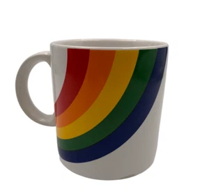 Taza de café arco iris de cerámica de colección 1984 de F.T.D.A hecha en Corea FTDA - Imagen 1 de 7