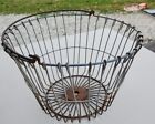 Antique Clam Oyster Basket Vtg Metal Wire Egg Fruit Garden Nautical 10" X 14"