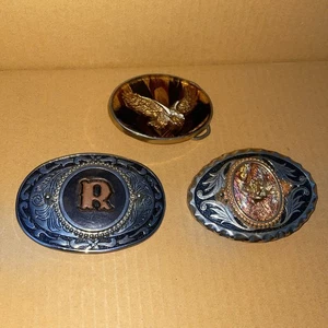 3x Konvolut Vintage 1970/80’s Made In USA Gürtelschnallen - Cowboy / Western Style - Bild 1 von 11