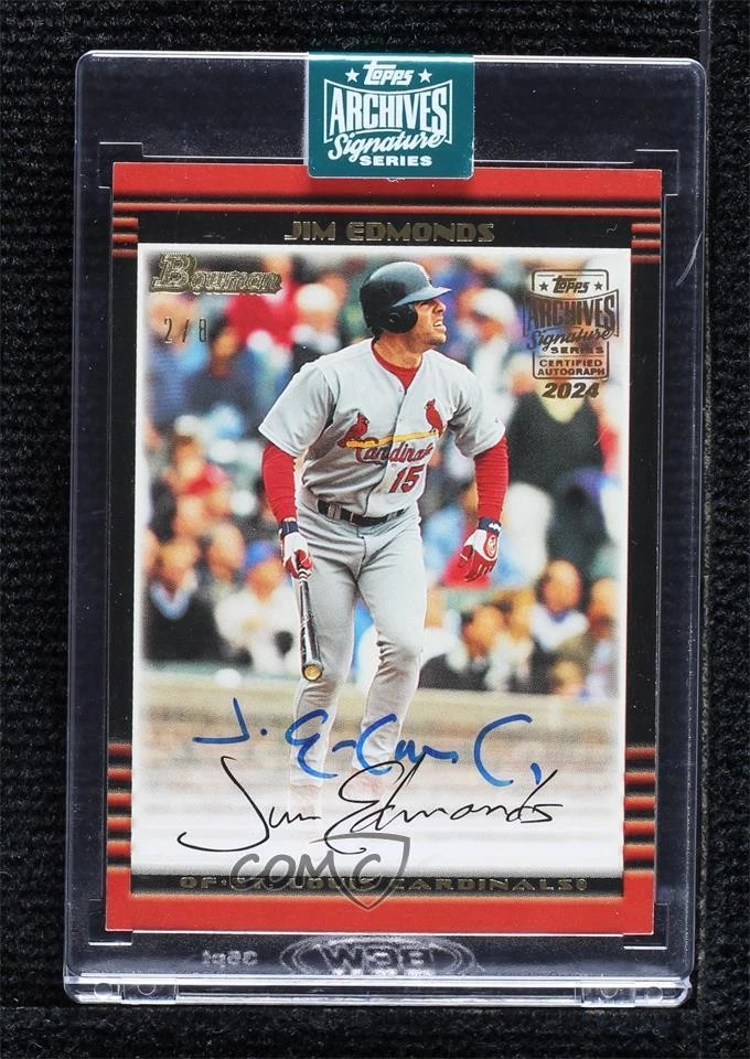 2024 Topps Archives Signature Series /8 Jim Edmonds (2002 Bowman) Buyback Auto - Image 1 of 2