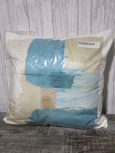 Stupell Industries Teal Shapes Abstraction Blue Square Outdoor Throw Pillow - Picture 1 of 2
