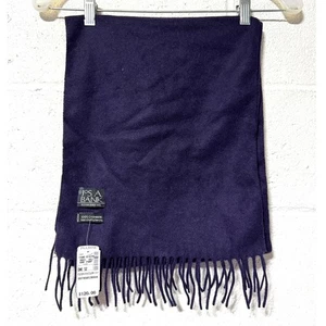Bufanda Jos A Bank 100 % cachemir púrpura oscuro flecos lisos nueva con etiquetas invierno lujo unisex - Imagen 1 de 7
