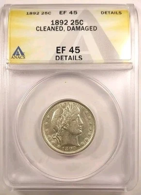 1892 P Barber Quarter, PQ NGC EF45 XF Details - Image 1 of 4