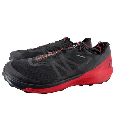 Salomon Sense Ride 4 Trail Running Shoes Black Red Men's Size 13 US - Image 1 of 4