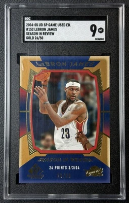 2004 UD Game Used Lebron James #152 Season Review Gold /50 SGC 9 Mint Very Rare - Image 1 of 2
