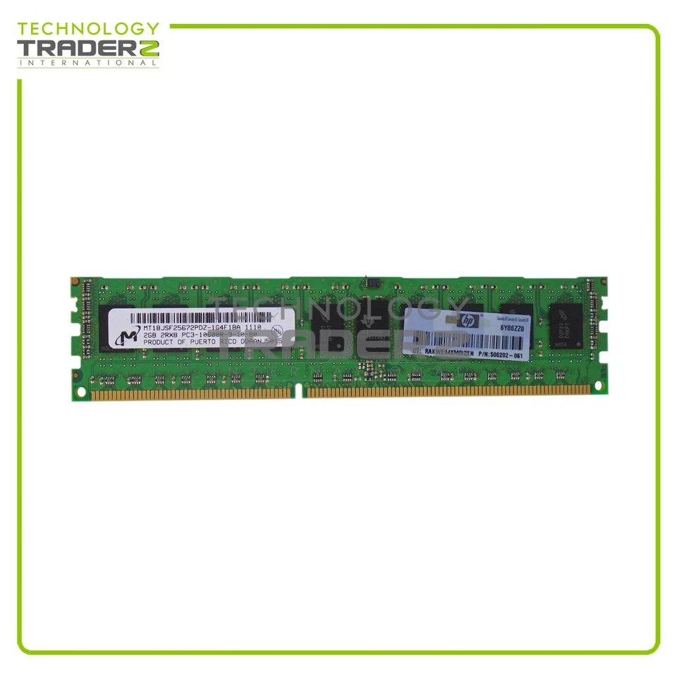 LOT OF 50 500656-B21 HP 2GB PC3-10600 DDR3 ECC 2Rx8 Memory 500202-061 Pulled - Image 1 of 1