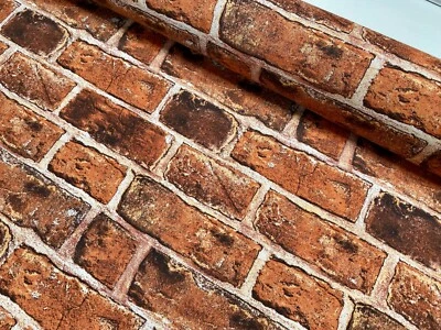 RED BRICK WALL bricks Curtain Upholstery Cotton Fabric Material EXTRA WIDE 280cm - Image 1 of 4