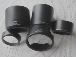 Five Lens Hoods For Canon ES-7II, ET-73B, ET-73, EW-88C, EW60C - Picture 1 of 2