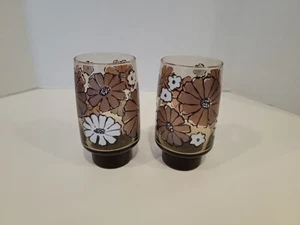 Vintage 1970er Libbey Camellia Tawny Becher Paar (2) MCM - 16oz - sehr gepflegt - Bild 1 von 10
