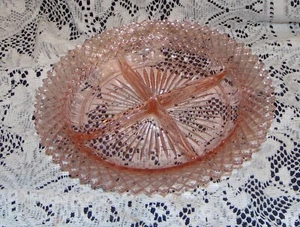 Divided Relish Dish 8 3/4" Miss America Hocking Pink Depression Glass - Picture 1 of 3