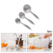 3PCS/Set Stainless Steel Kitchen Funnel for Filling Bottles Transferring Oil