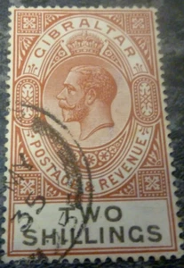 GIBRALTAR POSTAGE & REVENUE STAMP SG103 TWO SHILLINGS 1929 FINE USED - Picture 1 of 2