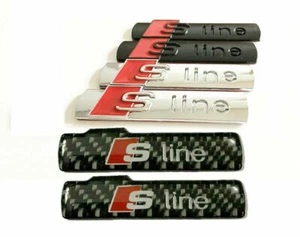 2X Brand New Pair Carbon Fiber Sline Fender Badge Emblem Nameplate Chrome Black - Picture 1 of 9