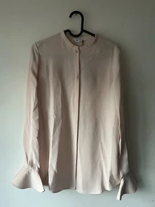 Loro Piana Matte Silk Collarless Shirt Size 40 - Picture 1 of 6