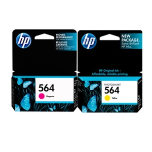 Genuine HP 564 color Ink Cartridges(Yellow, Magenta) - Date: 2017 Sealed - Picture 1 of 1