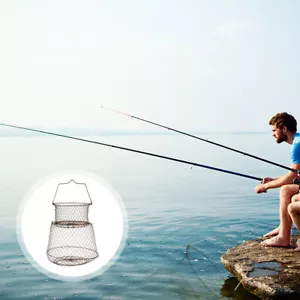 Mesh Fishing Net Collapsible Fish Cage Fishing Lure Holder Fishing Bait Cage - Picture 1 of 12