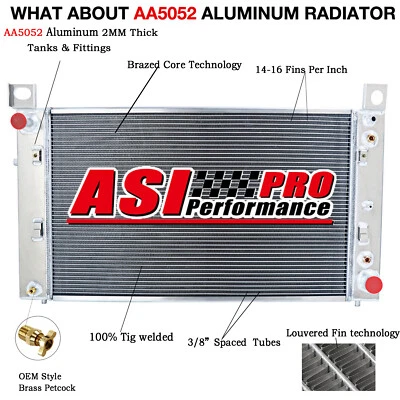 3-Row Radiator For 1999-2012 Chevy Silverado 1500 2500 GMC Yukon Tahoe 28" Core Foto 1 de 4