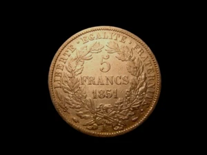 FRANCE. 2nd REPUBLIC. 5 FRANCS 1851 A. Engraveur: E.A. OUDINÉ. - Picture 1 of 2