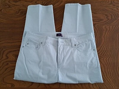 NYDJ Chloe Lift Tuck Capri Crop 5 Pocket Jean Light Blue Railroad Stripe Sz 12  - Image 1 of 4