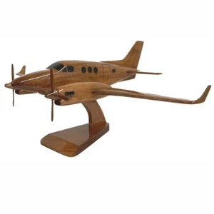 Beechcraft King Air 90 turbohélices de negocios privados modelo de escritorio de madera - Imagen 1 de 5