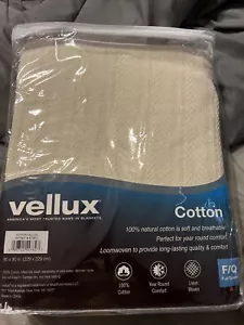 Vellux Cotton Lightweight Textured Bed Blanket, Queen - Picture 1 of 3