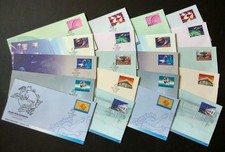 1999 Malaysia World Post Day Souvenir Covers (Mint + Cancelled, total 20 covers)