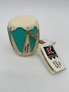 HOPI-HANDMADE WOOD AND LEATHER DRUM ORNAMENT by ANDERSON KOINVA-NATIVE AMERICAN - Picture 1 of 8