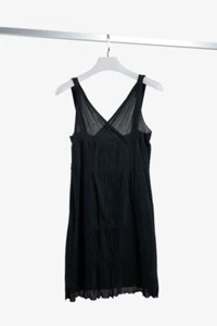 Miu Miu 2006 Black Silk Pleated Tank Dress, Size US 4 - Picture 1 of 8