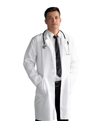 HeedFit Premium Unisex Lab Coat 37" White Poly Cotton Doctor Medical Coat - Image 1 of 4
