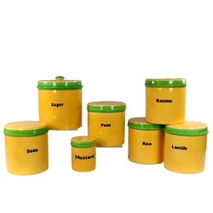 Carlton Ware Gläser Küche Aufbewahrung Behälter Gelb TG Grün Mid Century - Bild 1 von 18