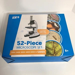AmScope 52pc 120X-1200X Kids Starter Compound Microscope Portable Science Kit - Picture 1 of 12