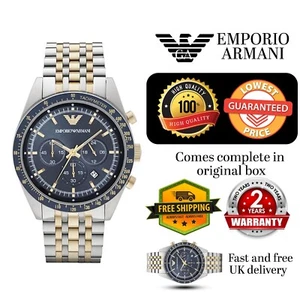 NEW Emporio Armani AR6088 Tazio Men's Chronograph Two Tone Stainless Steel Watch - Picture 1 of 7